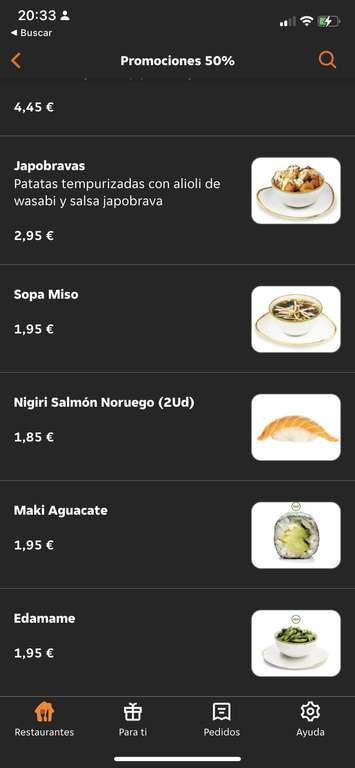 Artículos de Miss Sushi al 50% en Just Eat