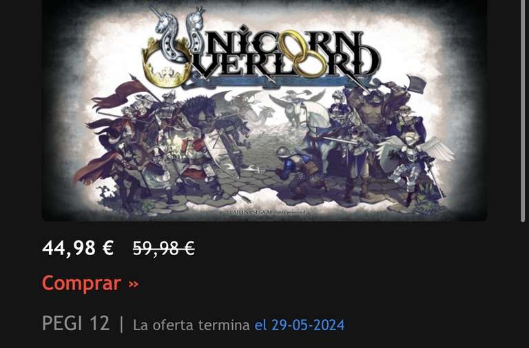 Unicorn Overlord Nintendo Switch (44,98€) NINTENDO ESHOP