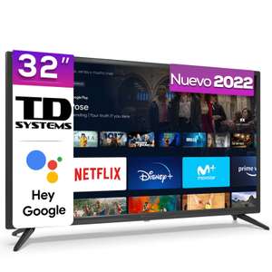 Smart TV 32" Tv (Hey Google official Assistant) Control por Voz - TD Systems K32DLX15GLE.