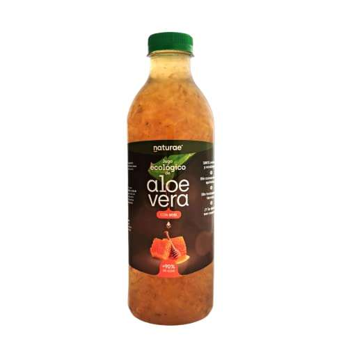 NATURAE Jugo Aloe Vera y Miel Ecológico - 3 Recipientes de 1000 ml - Total: 3000 ml