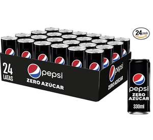 Pack 24 Pepsi Zero Refresco de Cola, Zero Azúcar, 24 x 330ml