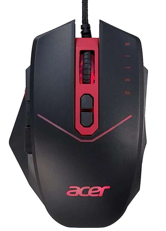 Acer Nitro Gaming Mouse - 4200 DPI, USB, Ajustable con 4 Niveles y 8 Botones, Incluye Burst Fire, Iluminación LED