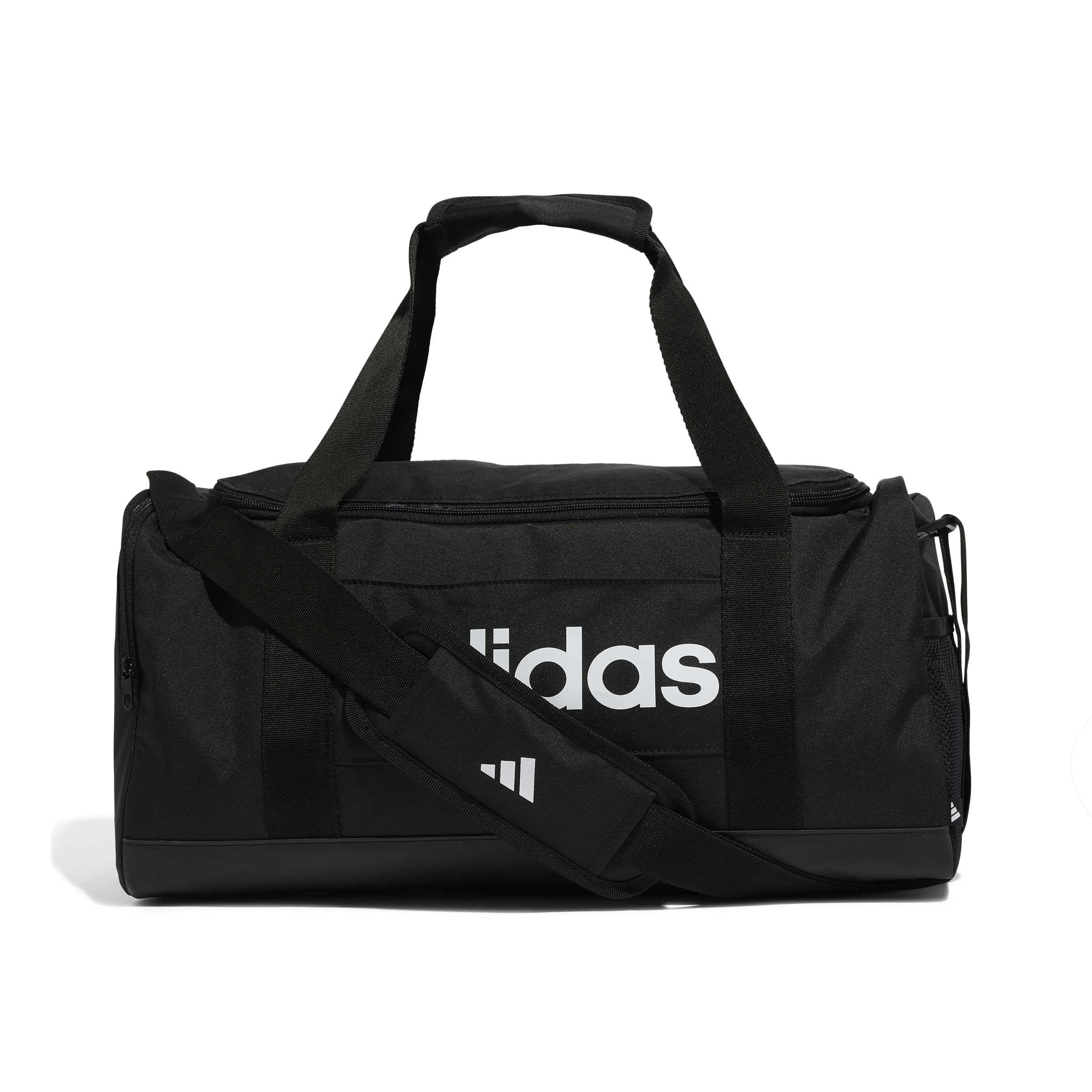 Bolsa Deporte Adidas Essentials Linear Duffel Bag 24L (20x45x23 cm, poliéster reciclado, base TPE, bolsillos con cremallera, unisex)