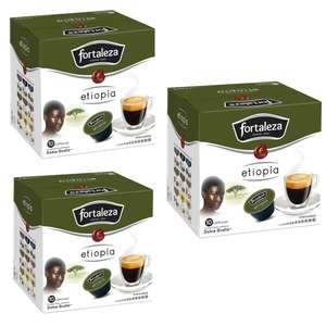 3 x Café FORTALEZA - Cápsulas de Café Etiopia Compatibles con Dolce Gusto [Unidad 1'73€]