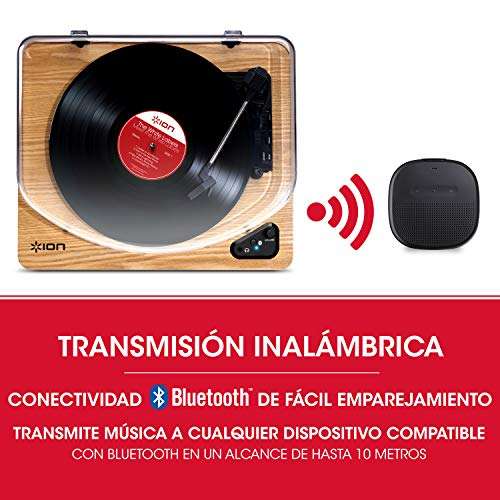 ION Audio Air LP Wood - Tocadiscos de vinilo Bluetooth