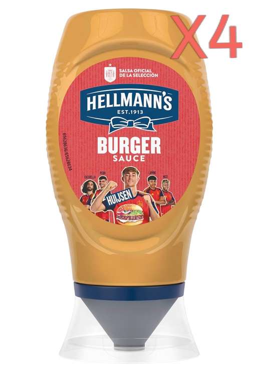 Lote de 4 Salsas Burger Hellmann's 250ml cada una
