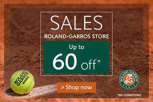 Rebajas hasta el 60% en productos oficiales de Roland Garros (ropa, gorras, toallas, mochilas, raquetas, etc.)