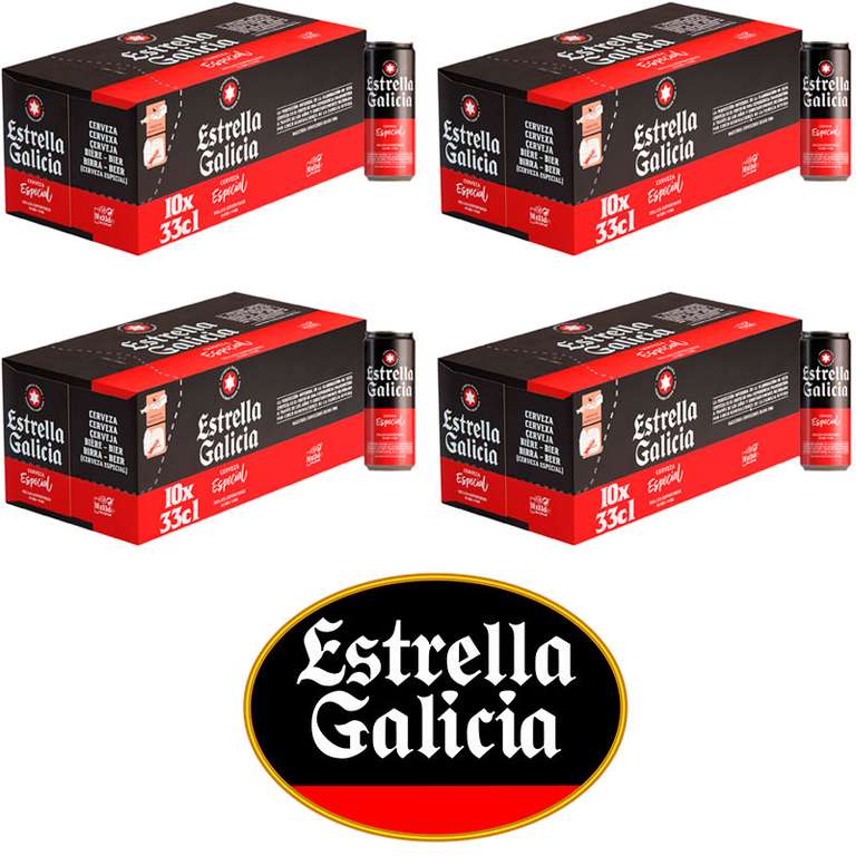 ESTRELLA GALICIA (40 latas 33 cl), MAHOU CLASICA (112 latas 33 cl)