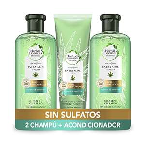 Herbal Essences x2 Champú Sin Sulfatos Ni Siliconas Y Acondicionador Pelo - Ingredientes Naturales - 2x380 ml + 275 ml