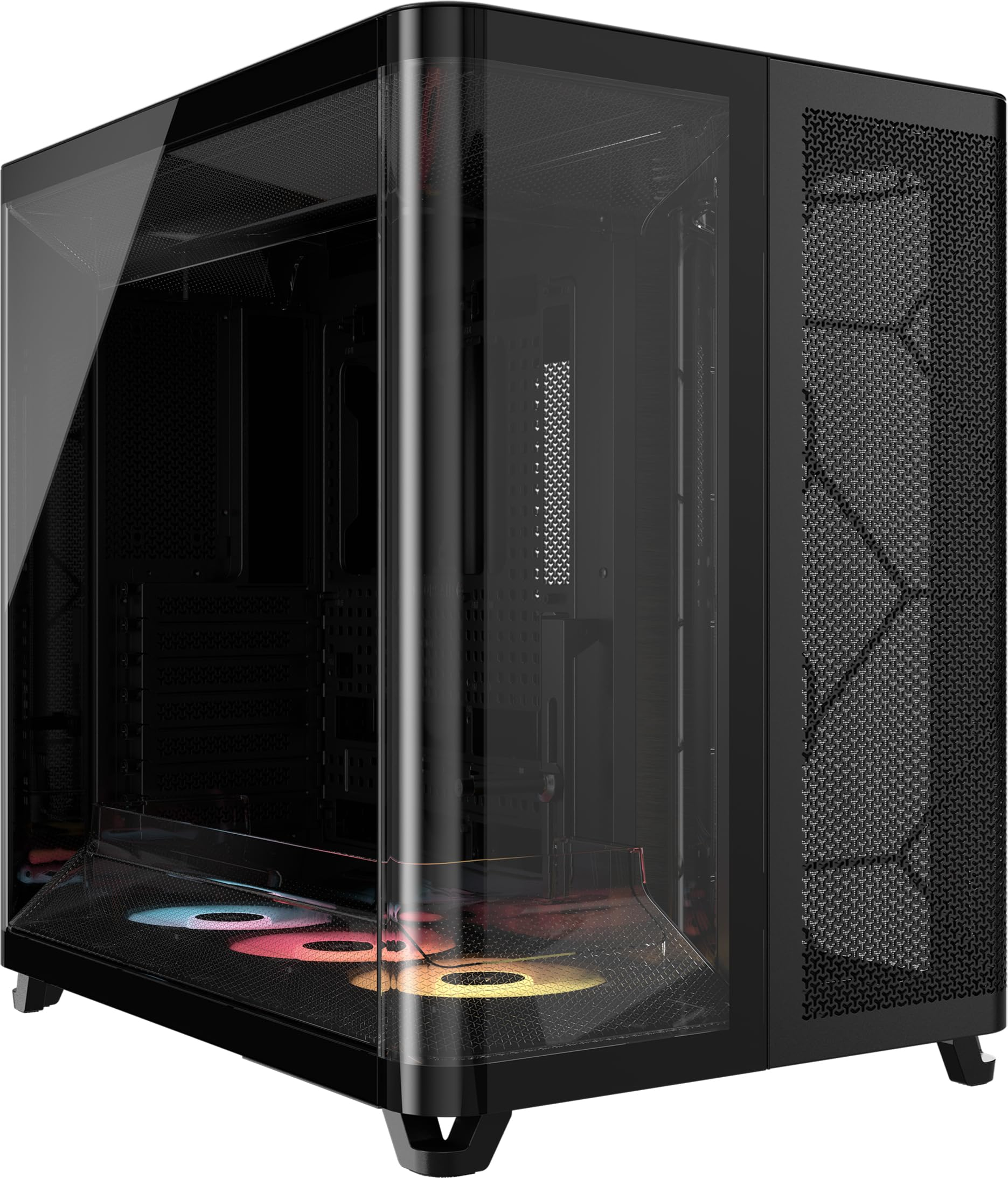 Caja de Pc Corsair AIR 5400 RS-R ARGB Negra | Triple cámara, cristal panorámico curvado y 3 ventiladores ARGB