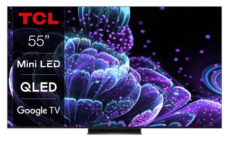 TV 55" MiniLED TCL 55C835 - 4K 144Hz, Quantum Dot, GoogleTV, IMAX, HDR10+, Dolby Vision/Atmos 40W
