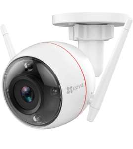 Cámara de vigilancia 1080p visión nocturna colorida,luz estroboscópica&sirena,IP67,audio bidireccional,compatible con alexa