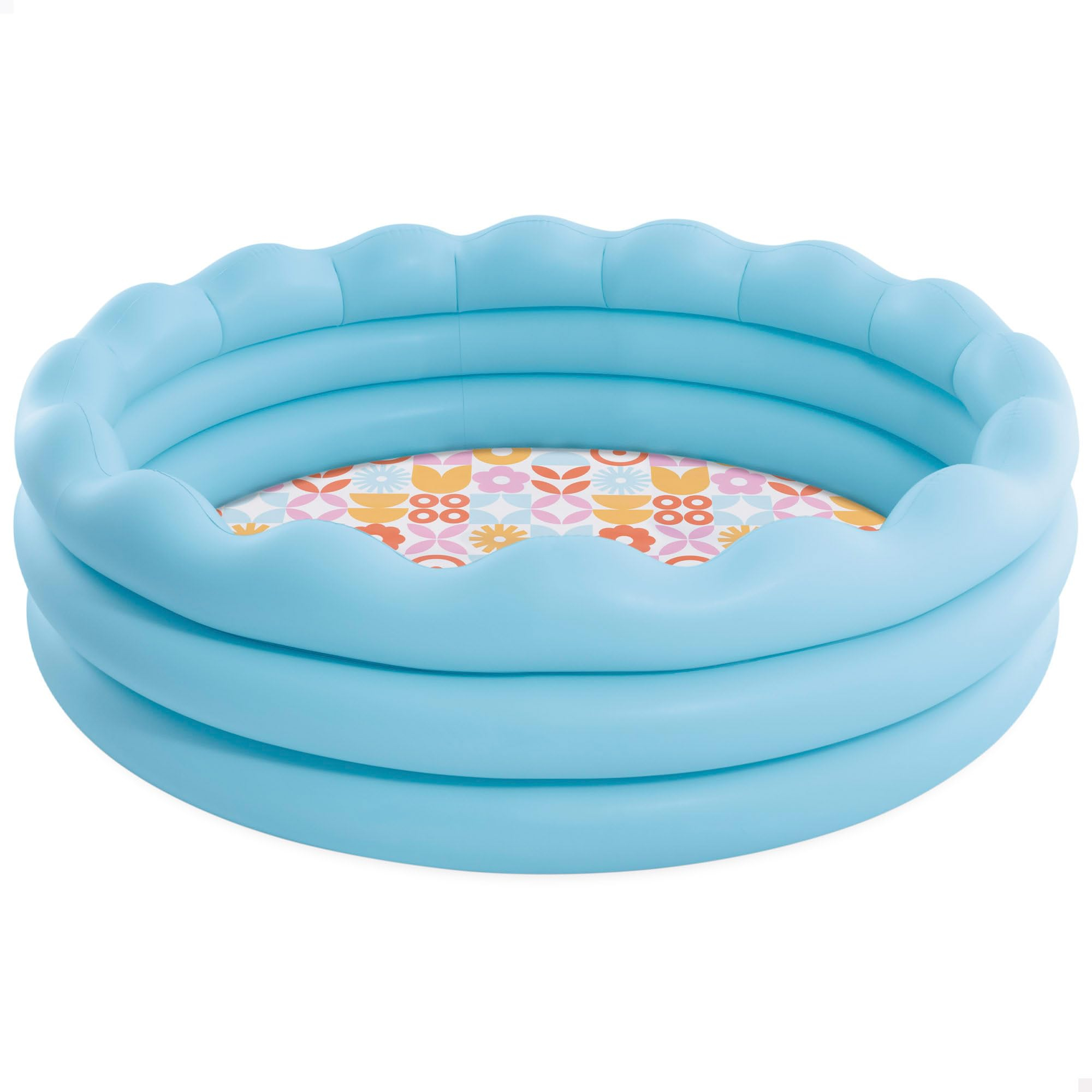 Intex Piscina Hinchable Infantil Circular, Color Azul, 168x45 cm, Capacidad 575 litros Agua, 3 cámaras de Aire, Incluye Parche reparación