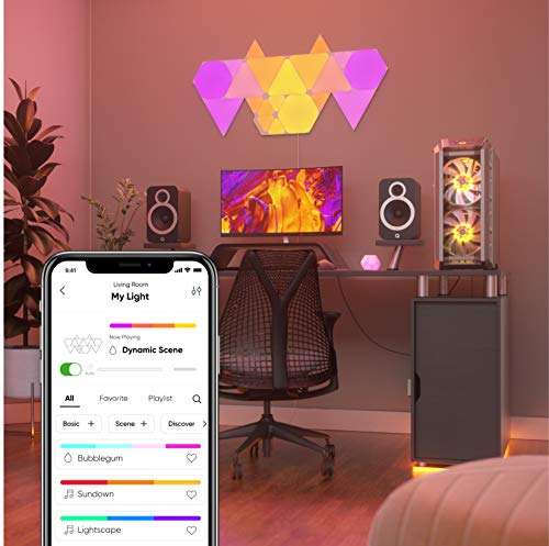 Nanoleaf Shapes Triangle Starter Kit, 4 Triángulos Luminosos LED RGBW