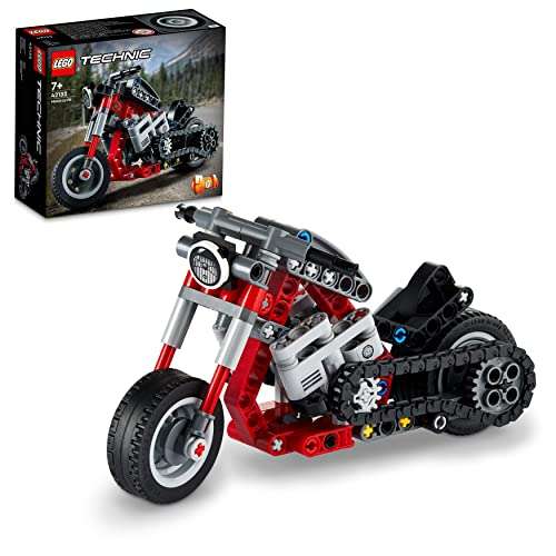LEGO Technic Moto, Set de Construcción 2 en 1, Modelo de Motocicleta o Chopper
