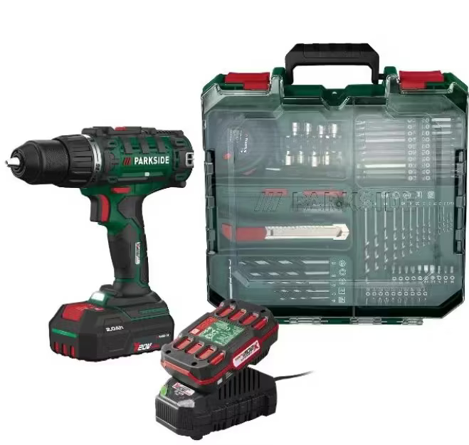 Set de taladro atornillador recargable de 20 V »PABS 20-Li G8«, con batería y cargador, incl. juego de accesorios.