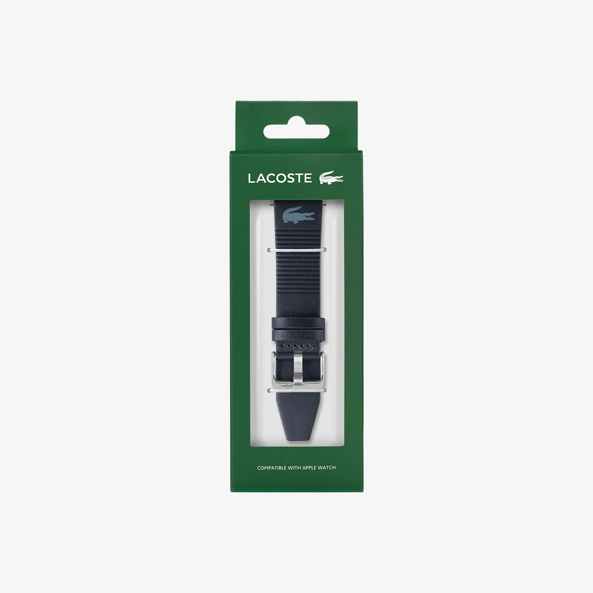 Correa unisex Lacoste de piel azul para Apple Watch