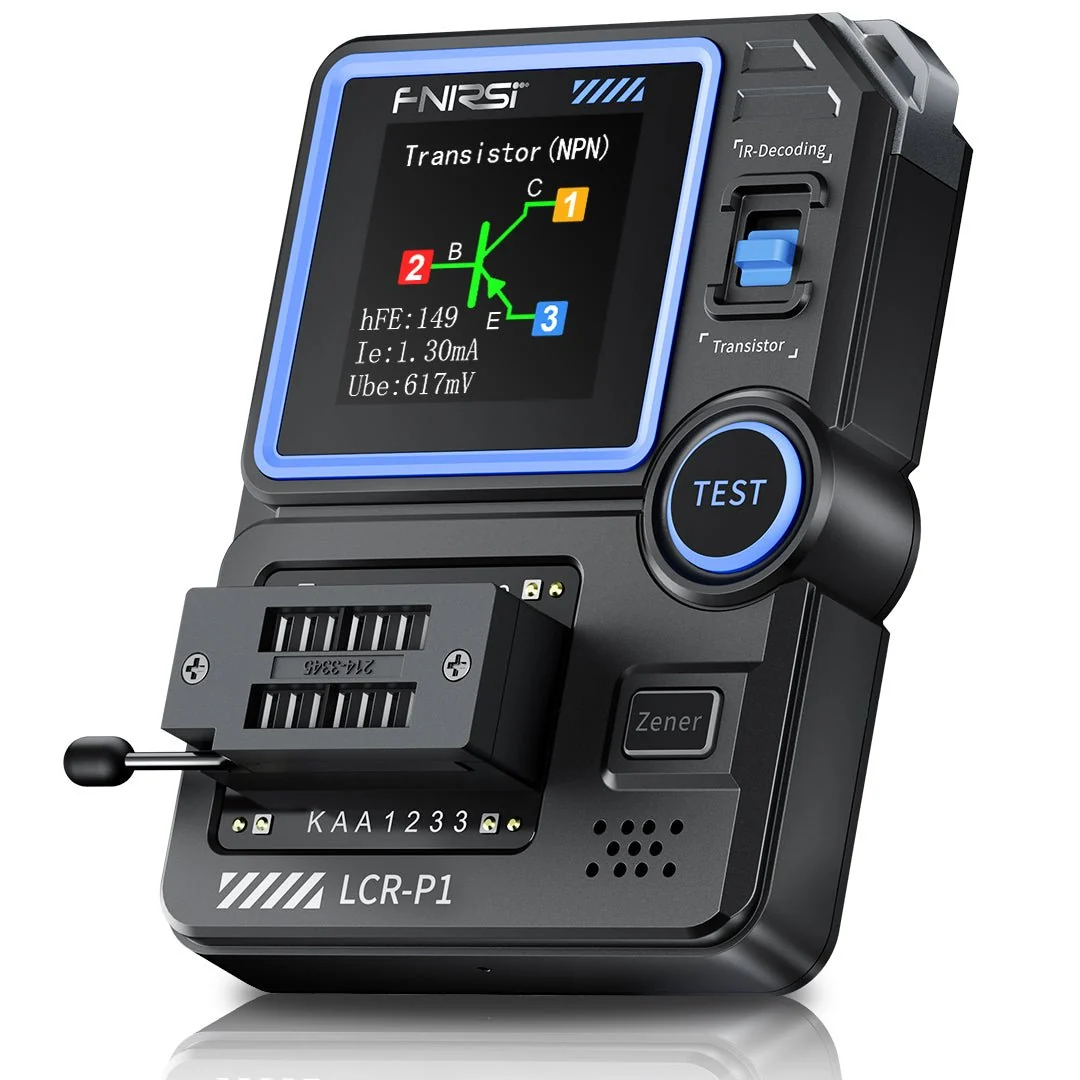 FNIRSI LCR-P1 Probador Multifuncional de Transistores y Capacitores LCR