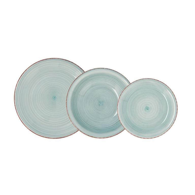 Vajilla Cerámica Quid Vita Aqua de 18 Piezas (6 Personas, Microondas y Lavavajillas) en varios colores