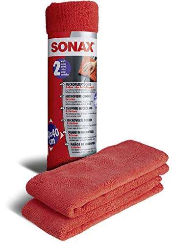 SONAX + Paños de microfibra para exterior (2 unidades) los profesionales del cuidado de la pintura