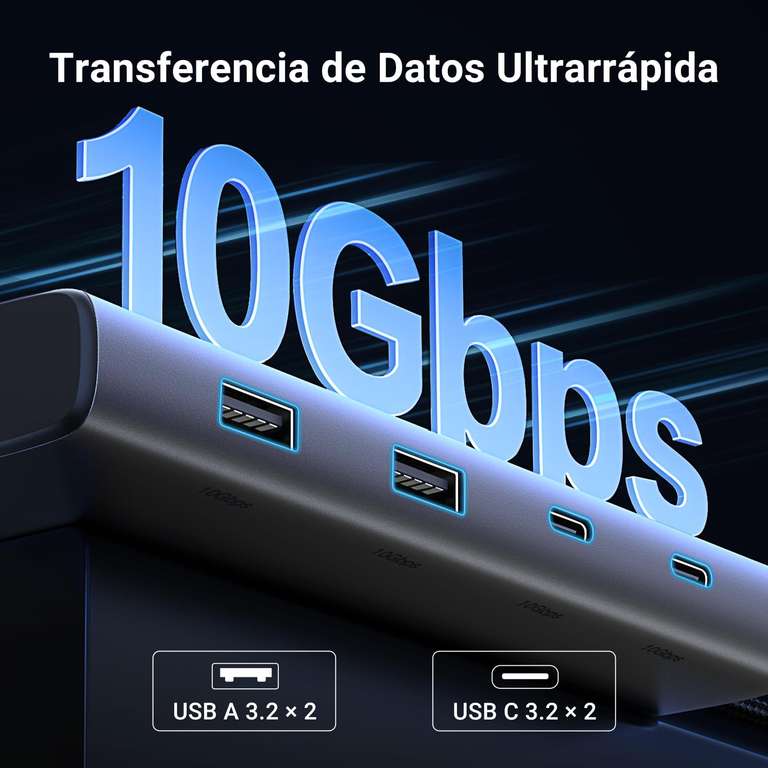 Hub USB C Triple Pantalla 8 en 1