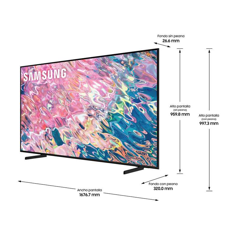 TV QLED 189 cm (75") Samsung QE75Q60B 4K Quantum HDR10+ // 65 " 699 € + Barra de Juego 2.0 Smart TV (899 € con ECI Plus)