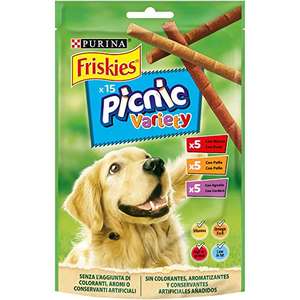 Pack 8 Purina Friskies Picnic Variety, Snacks, premios, chuches para perros, 8 bolsas de 126g