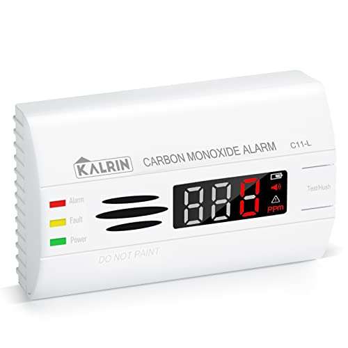 Kalrin Detector de monóxido de Carbono, Detector de CO con 10 años de duración del Sensor, Pantalla LED contra Incendios