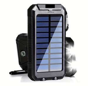 Cargador Solar de 20000mAh, batería externa portátil de 5V, carga rápida, Panel de linterna superbrillante