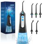 Irrigador Dental Portatil 300ML 5 Boquillas 4 Modos Limpieza Dental, USB Recargable