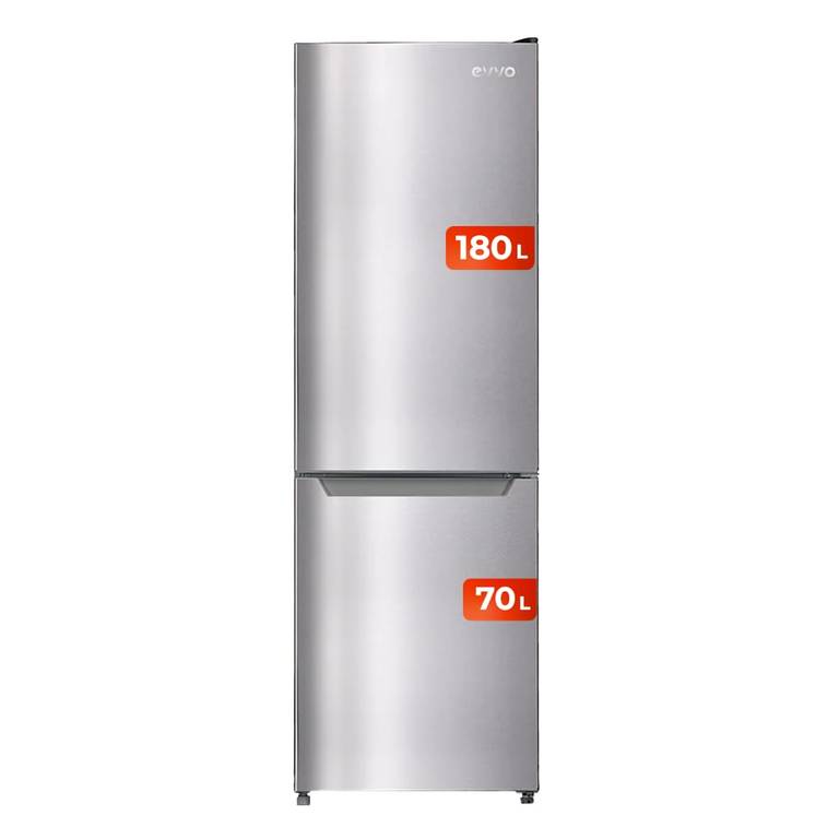 EVVO Frigorífico Combi No Frost, Capacidad Frigorífico 180 L Congelador 70 L, Motor Inverter, 54cm de Ancho
