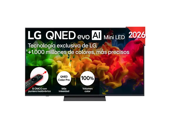 TV QNED Mini LED 65" - LG 65QNED81B6A, UHD 4K, Procesador Inteligente α7 AI Processor 4K Gen9, Smart TV, DVB-T2 (H.265), Negro