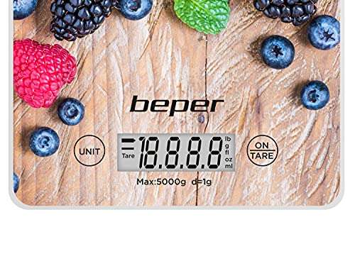 BEPER BP.803 Bascula Cocina con Capacidad de 5 kg y Precisión de 1 g