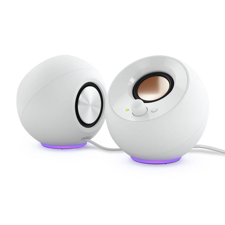 Creative Pebble SE – Altavoz para PC Minimalista 2.0 USB-C con iluminación RGB, Entrada AUX de 3,5