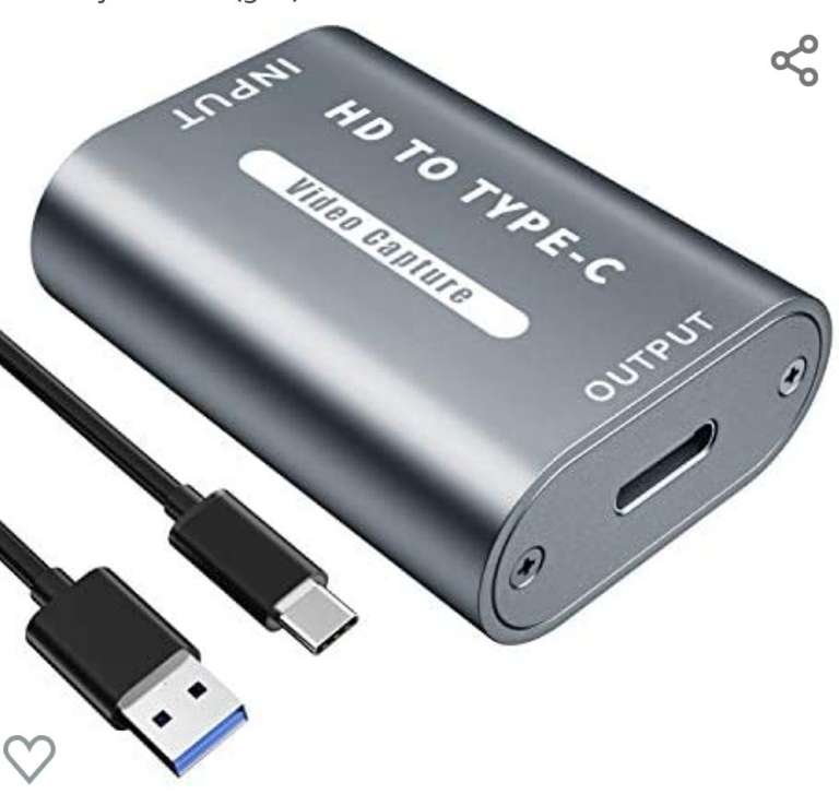 Tarjeta de captura de vídeo HDMI a USB-C 4K, 30Hz entrada, 1080P 30fps salida Type-C