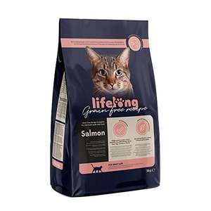 Marca Amazon Lifelong Pienso para Gatos Adultos 3kg de Salmón (Compra Recurrente)