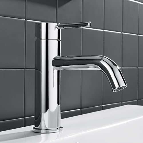 CECIPA Ausa | Grifo de lavabo de diseño para baño y WC de invitados | alta presión | cromo | latón