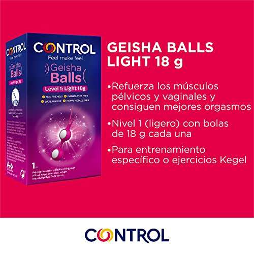Control Geisha Balls Nivel I - Bolas Chinas para Suelo Pélvico - Incluye 2 Bolas Desencajables de 18 g - Ejercitador suelo pélvico