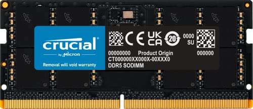 Crucial RAM 32GB DDR5 4800MHz CL40 Memoria del Portátil CT32G48C40S5