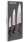 ARCOS Conjunto Cuchillos profesionales para cocinas,3 piezas-Acero Inoxidable Nitrum y Hoja mm,590 gr,Mango ergonómico POM,Mayor control