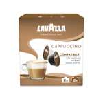 96 cápsulas para DOLCE GUSTO de cappuccino LAVAZZA (cápsulas de café y leche; a 0,17€/cápsula)