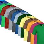 10x Camisetas Lisas 100% Algodón (155g a 185g) - (Tallas S a 2XL) Colores Surtidos Cuello Redondo o En V Aleatoriamente