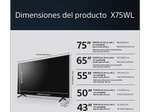 TV LED 55" - Sony BRAVIA 55X75WL, 4K HDR, Smart TV (Google TV), Google Assistant, Alexa, Siri, Bluetooth, Chromecast, Eco, BRAVIA Core