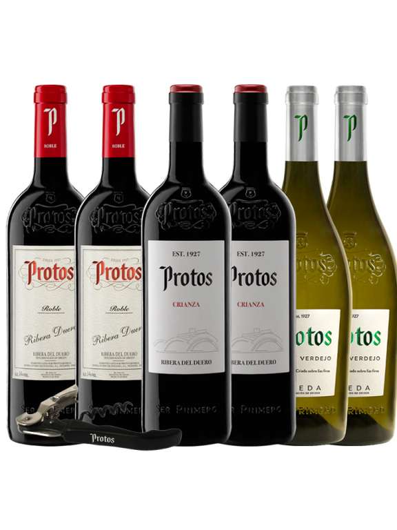Pack clásicos Protos (6 botellas) + regalo sacacorchos