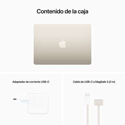 MacBook Air Chip M2, 8GB de RAM, 256 GB - Color Blanco Estrella - PRECIO AL AÑADIR AL CARRITO