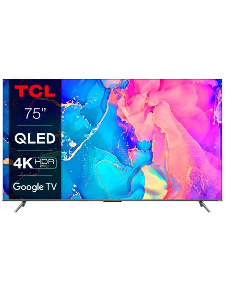 TCL TV QLED - TCL 75C631, 75 pulgadas, 4K UHD, HDR10 , Game Master, Google TV, Negro