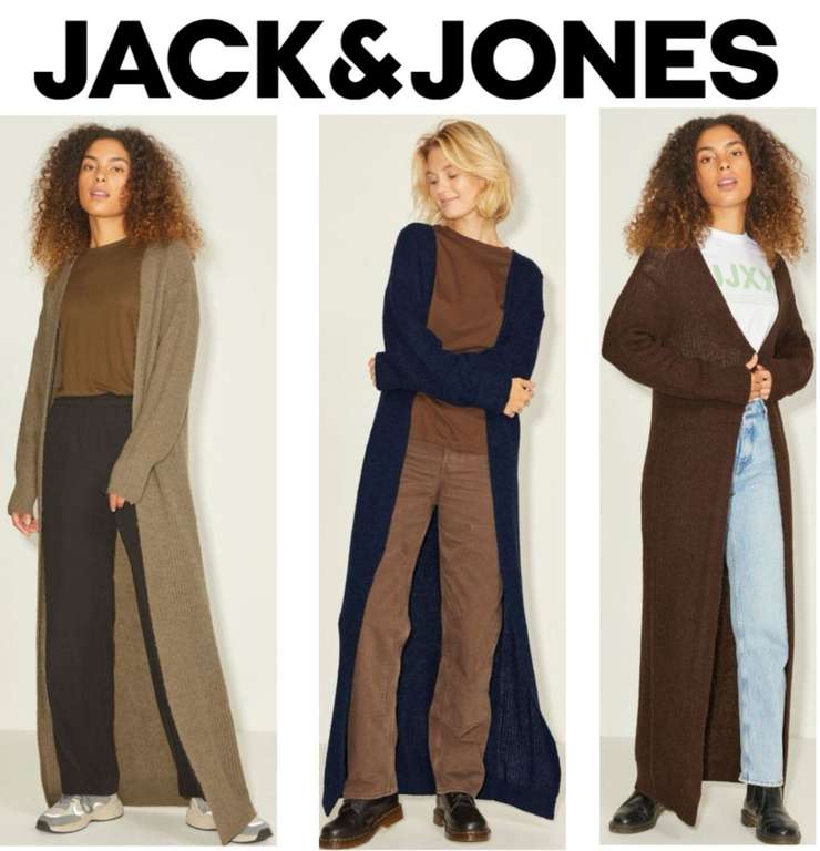 Jack & jones jxea largo mullido chaqueta de punto, 3 colores (Tallas XS-S-M-L)
