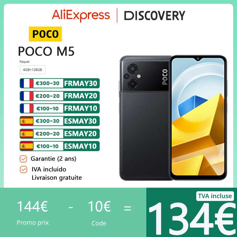 Poco M5 4/128 GB Negro AliExpress Francia