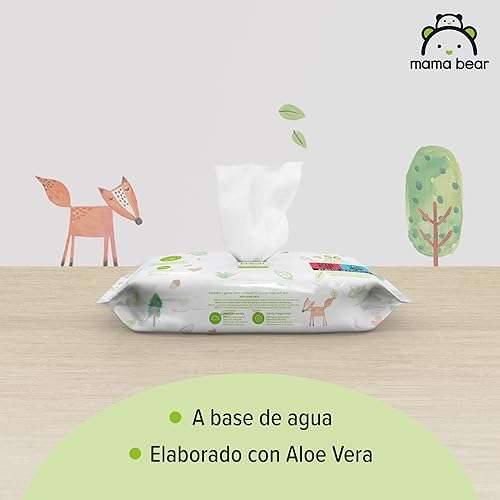 Marca  - Mama Bear Fresh Toallitas húmedas para bebé, Aloe vera, 1008  Unidad, 18 Paquetes de 56 » Chollometro