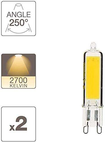 Pack de 2 bombillas RetroLED - Casquillo G9 - 3-7W cons (420 lúmenes) - Luz blanca cálida